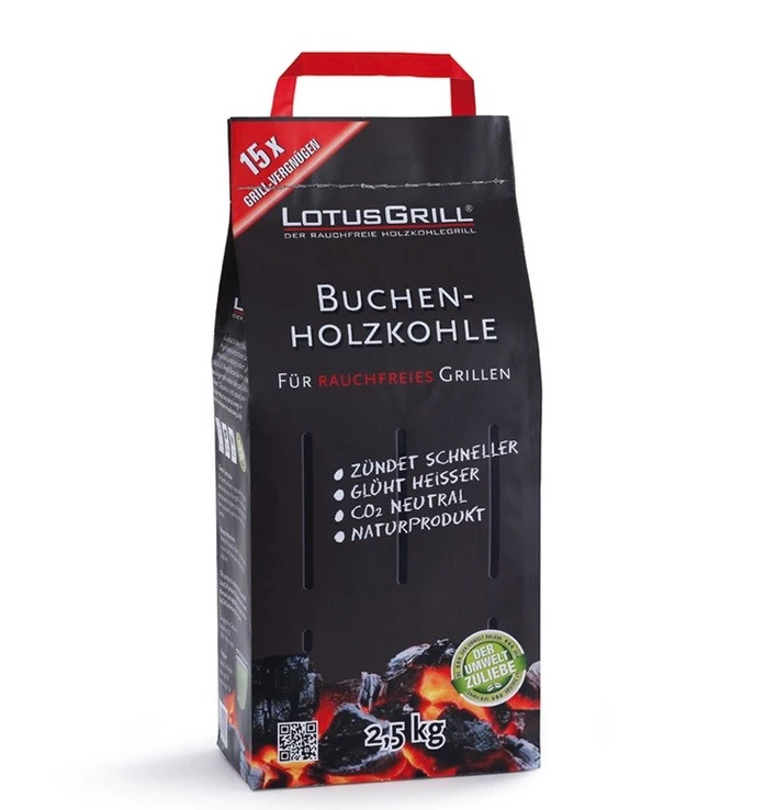 LotusGrill Buchenholzkohle 2,5 Kg 1 LotusGrill Buchenholzkohle 2,5 Kg