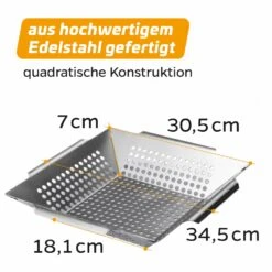 Grillfürst Gemüsekorb Edelstahl Premium 34,5 X 34,5cm -Flammengrill 16 112 Grillfuerst Gemuesekorb 02 1