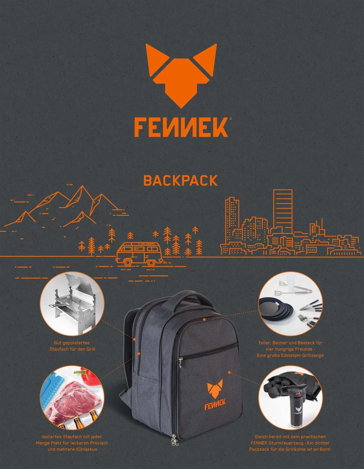 Fennek Rucksack Mit Besteck Und Zubehör (ohne Grill) 5 Fennek Rucksack Mit Besteck Und Zubehör (ohne Grill) – Bild 5