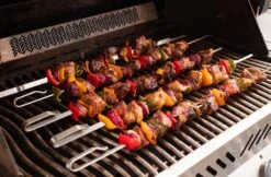 Grillfürst Edelstahl Schaschlikset Für Drehspieße - Mit 6 Spießen, 60 Cm -Flammengrill 20 072 Edelstahl Schaschlik Spiesse 60 cm