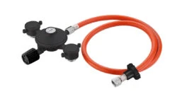 Grillfürst G201E 2-Brenner Gasgrill Portabel V2 - Campinggrill / Balkongrill - X-DEAL Inkl. Kartuschen-Druckregler 50 Mbar Und 12 Grillfürst Gaskartuschen -Flammengrill 20 118 Grillfuerst Kombi Kartuschen Druckregler