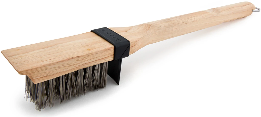 Broil King Holz Grillbürste 51cm Mit Edelstahlborsten Und Spritzschutz 1 Broil King Holz Grillbürste 51cm Mit Edelstahlborsten Und Spritzschutz