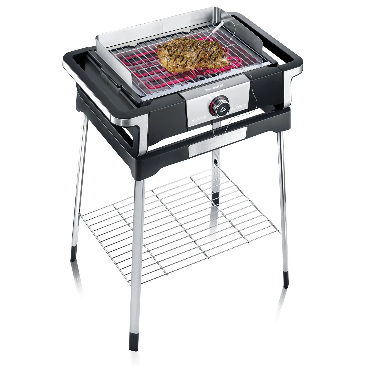 Severin Elektrogrill SENOA Digital Boost S - Boost Zone 500°C - Mit Untergestell - 3.000 W 1 Severin Elektrogrill SENOA Digital Boost S - Boost Zone 500°C - Mit Untergestell - 3.000 W