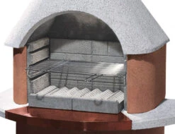 Buschbeck Gartenkamin Jupiter Weiß-terra Mit Kupferblende