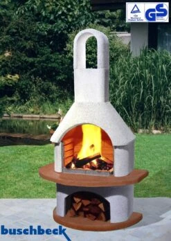 Buschbeck Gartenkamin Palma Weiß-rot 7 Buschbeck Gartenkamin Palma Weiß-rot -Flammengrill Buschbeck Gartenkamin Palma