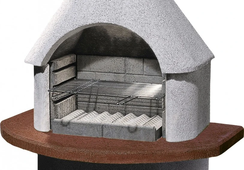 Buschbeck Gartenkamin Palma Weiß-rot 1 Buschbeck Gartenkamin Palma Weiß-rot