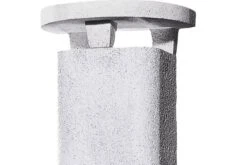 Buschbeck Gartenkamin San Remo Weiß-braun Mit Kupferblende -Flammengrill Buschbeck Grillkamin San Remo Abzug