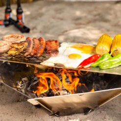 Fennek 4Fire - Mobiler 2-Zonen Grillrost -Flammengrill Fennek 4Fire Grillrost Hexagon Spiegelei