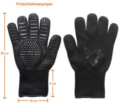 Fennek Grillhandschuhe, Schwarz -Flammengrill Fennek Grillhandschuhe schwarz Abmessungen