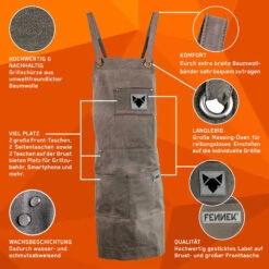 Fennek Grillschürze Grau - Imprägniert 12 Fennek Grillschürze Grau - Imprägniert -Flammengrill Fennek Grillschuerze grau Highlights