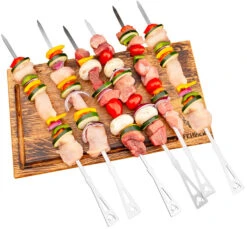 Fennek Grillspieße Lang 6er Set -Flammengrill Fennek Grillspiesse lang belegt