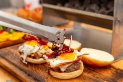 Fennek Grillzange Groß Edelstahl -Flammengrill Fennek Grillzange gross Burger belegen