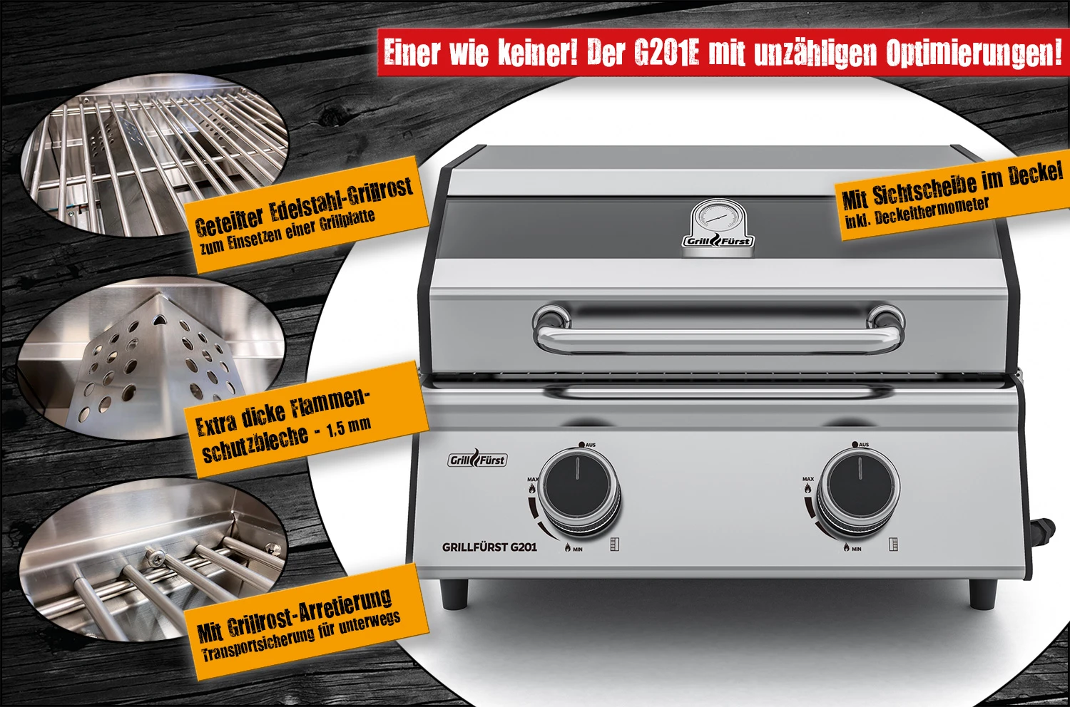 Grillfürst G201E 2-Brenner Gasgrill Portabel V2 - Wohnmobilgrill - 30mbar (EU-Gasgrill) 2 Grillfürst G201E 2-Brenner Gasgrill Portabel V2 - Wohnmobilgrill - 30mbar (EU-Gasgrill) – Bild 2
