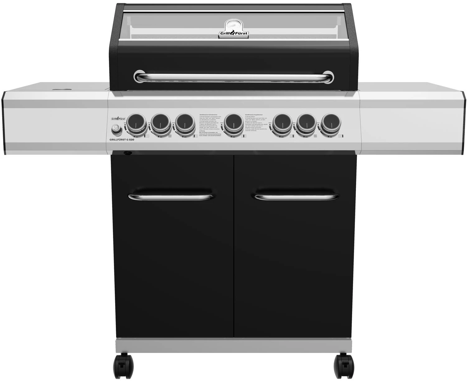 Grillfürst G520G Grill Control Edition 5-Brenner Gasgrill Mit Grill Control, Hochtemperaturbrenner, Heckbrenner Und Gusseisen Rosten 1 Grillfürst G520G Grill Control Edition 5-Brenner Gasgrill Mit Grill Control, Hochtemperaturbrenner, Heckbrenner Und Gusseisen Rosten