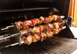 Grillfürst Edelstahl Schaschlikset Für Drehspieße - Mit 6 Spießen, 60 Cm -Flammengrill Grillfuerst Drehspiess Adapter Spiesse