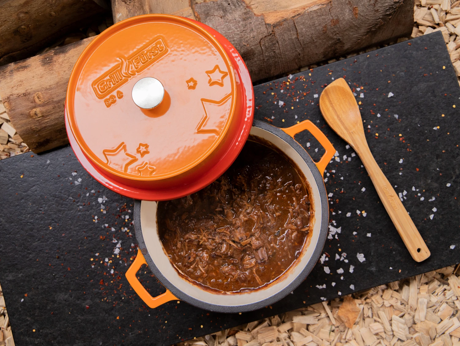 Grillfürst Emaillierter Dutch Oven Ohne Füsse DO6 - Orange 3 Grillfürst Emaillierter Dutch Oven Ohne Füsse DO6 - Orange – Bild 3