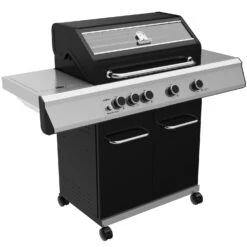 Grillfürst G410G Grill Control Edition 4-Brenner Gasgrill Mit Grill Control, Hochtemperaturbrenner Und Gusseisen Rosten -Flammengrill Grillfuerst Gasgrill G410G seitlich