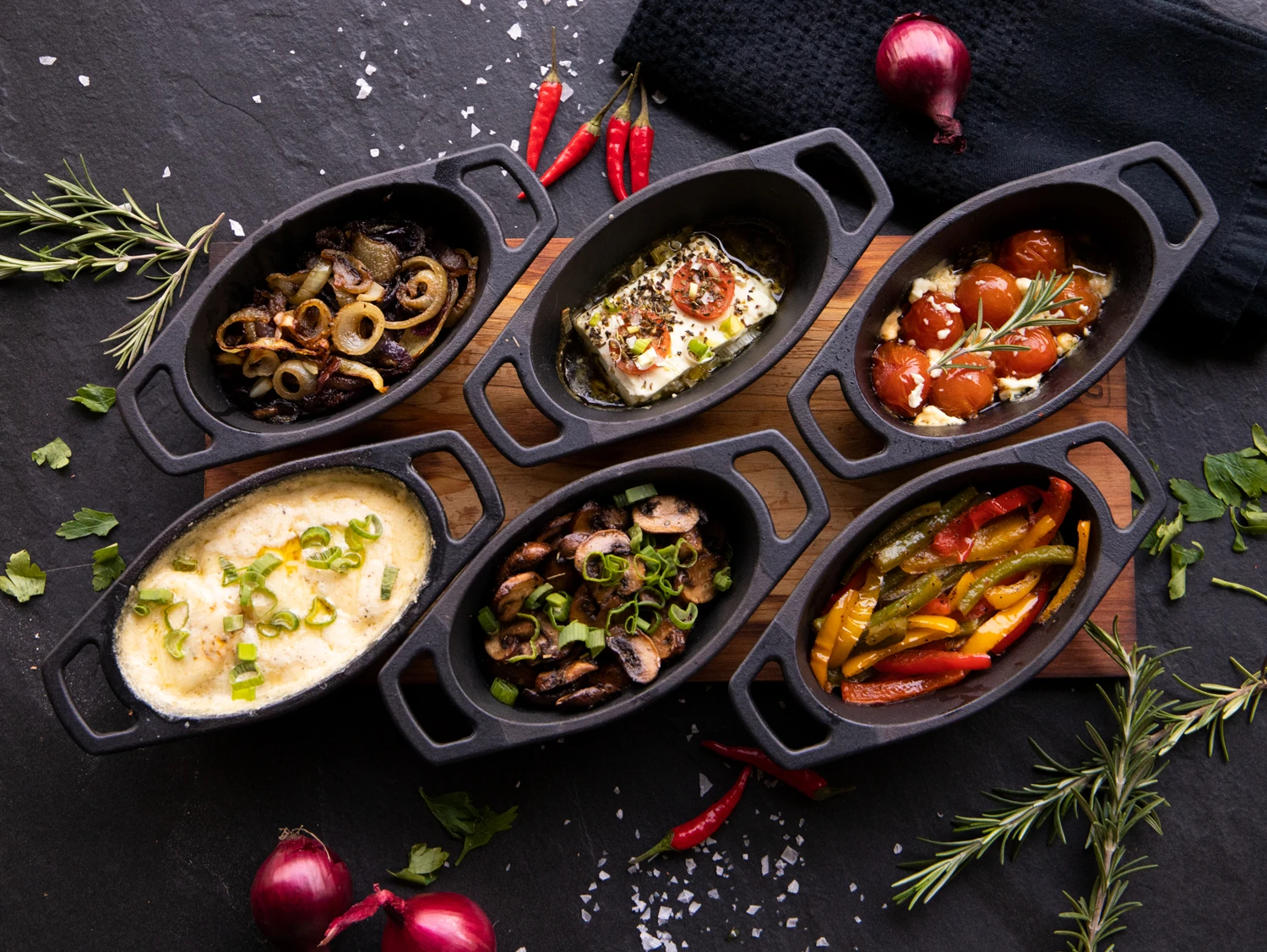 Grillfürst Gusseisen Pfännchen / Servierpfännchen, 6er Set 3 Grillfürst Gusseisen Pfännchen / Servierpfännchen, 6er Set – Bild 3