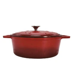 Grillfürst Dutch Oven Sternentöpfchen / Gusseisen Bräter - Emailliert - M - Rot