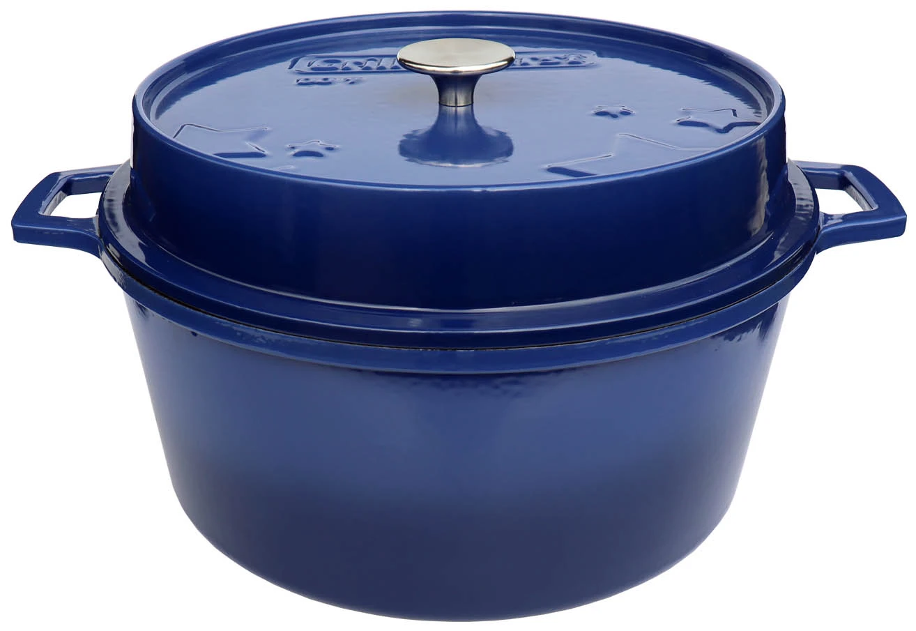 Grillfürst Emaillierter Dutch Oven Ohne Füsse DO9 - Blau 2 Grillfürst Emaillierter Dutch Oven Ohne Füsse DO9 - Blau – Bild 2