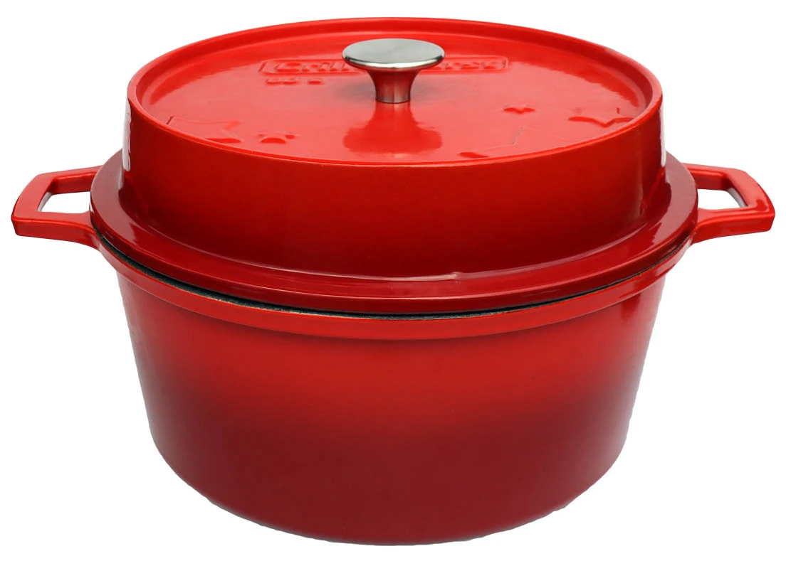 Grillfürst Emaillierter Dutch Oven Ohne Füsse DO6 - Rot 2 Grillfürst Emaillierter Dutch Oven Ohne Füsse DO6 - Rot – Bild 2