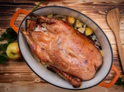 Grillfürst Dutch Oven Sternentöpfchen / Gusseisen Bräter - Emailliert - XL - Orange -Flammengrill Grillfuerst Sternentoepfchen Gaensebraeter