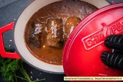 Grillfürst Dutch Oven Sternentöpfchen / Gusseisen Bräter - Emailliert - M - Blau 9 Grillfürst Dutch Oven Sternentöpfchen / Gusseisen Bräter - Emailliert - M - Blau -Flammengrill Grillfuerst Sternentoepfchen M Beispiel Rouladen 1