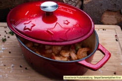 Grillfürst Dutch Oven Sternentöpfchen / Gusseisen Bräter - Emailliert - M - Orange -Flammengrill Grillfuerst Sternentoepfchen M Gusseisenbraeter Beispiel