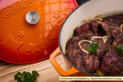 Grillfürst Dutch Oven Sternentöpfchen / Gusseisen Bräter - Emailliert - XL - Rot 11 Grillfürst Dutch Oven Sternentöpfchen / Gusseisen Bräter - Emailliert - XL - Rot -Flammengrill Grillfuerst Sternentoepfchen XL Beispiel Rippchen