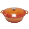Grillfürst Dutch Oven Sternentöpfchen / Gusseisen Bräter - Emailliert - XL - Orange