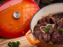 Grillfürst Dutch Oven Sternentöpfchen / Gusseisen Bräter - Emailliert - XL - Orange -Flammengrill Grillfuerst Sternentoepfchen orange XL Gusseisen