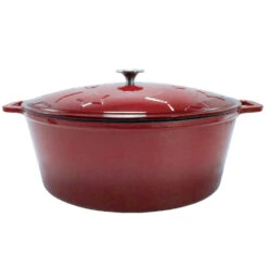 Grillfürst Dutch Oven Sternentöpfchen / Gusseisen Bräter - Emailliert - XL - Rot