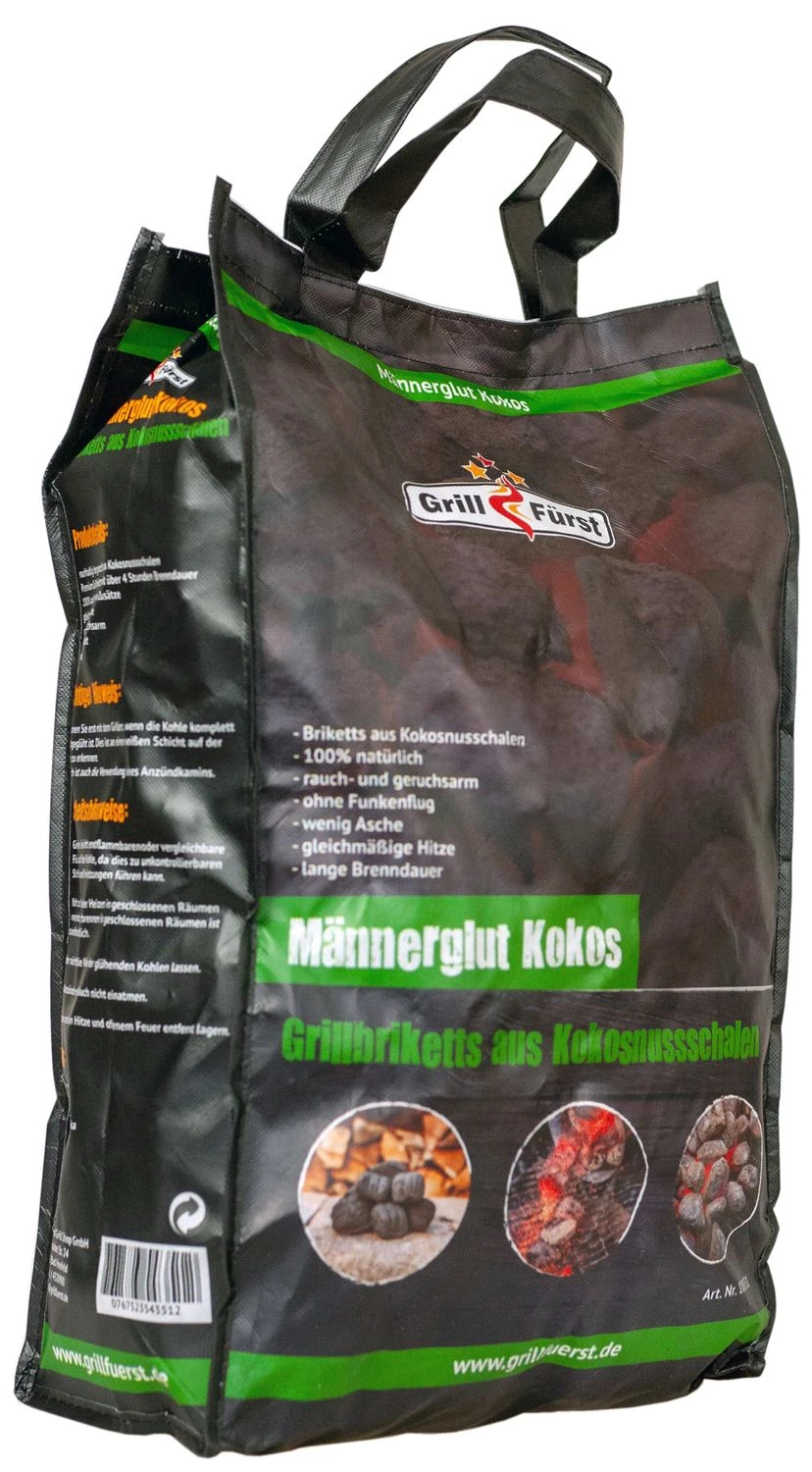 Männerglut Kokos - 20 Kg Grillbriketts Aus Kokosnuss-Schalen 1 Männerglut Kokos - 20 Kg Grillbriketts Aus Kokosnuss-Schalen