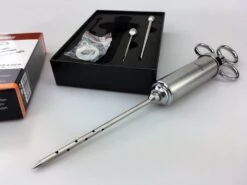 Grillfürst Profi Marinierspritze Aus Edelstahl -Flammengrill Marinierspritze gelochte Spitze