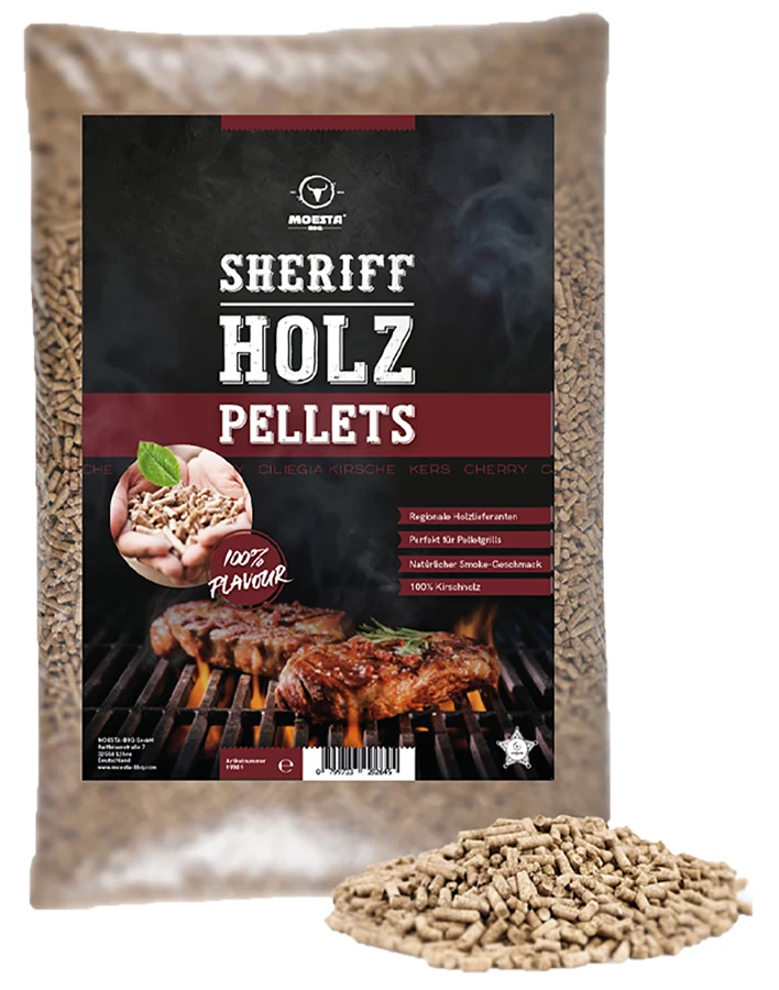Moesta Sheriff Holz Grillpellets Kirsche (5 Kg) 1 Moesta Sheriff Holz Grillpellets Kirsche (5 Kg)