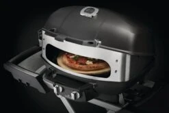 Napoleon Drehspieß / Rotisserie Heavy Duty Mit Ofeneinsatz Für TravelQ Gasgrill -Flammengrill Napoleon 69282 TQ PRO285 Rotisserie InUse Pizza
