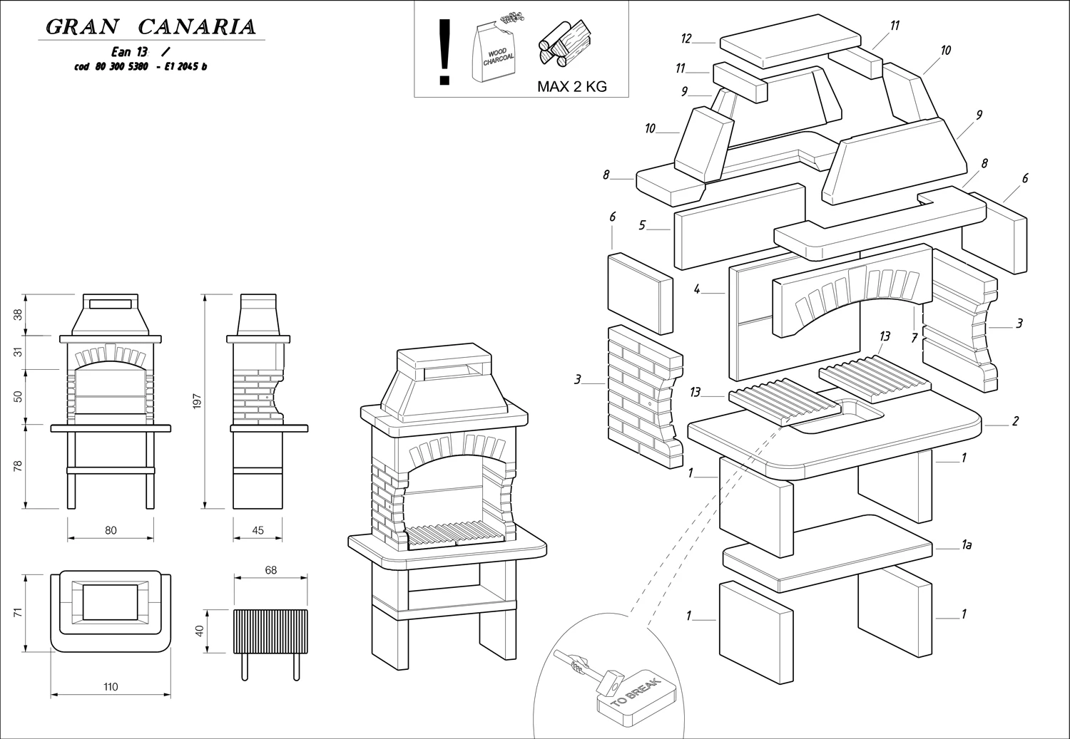 Palazzetti Grillkamin Gran Canaria Inkl. Montagematerial 3 Palazzetti Grillkamin Gran Canaria Inkl. Montagematerial – Bild 3