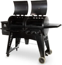 Pit Boss Pelletgrill Navigator 1230 - Kombinationsgrill Mit Gasgrill -Flammengrill Pit Boss Doppelhaubengrill Pelletgrill Navigator 1230