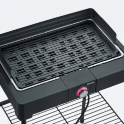 Severin Elektrogrill Mit Grillplatte Und Untergestell - 2.200 Watt -Flammengrill Severin Elektro Standgrill PG8568 Grillplatte