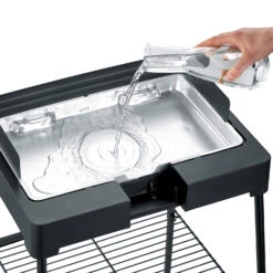 Severin Elektrogrill Mit Grillplatte Und Untergestell - 2.200 Watt -Flammengrill Severin Elektro Standgrill Wasserschale 1