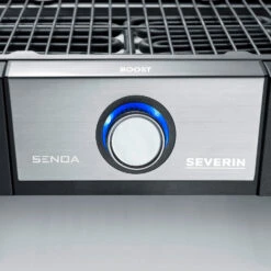 Severin Elektrogrill SENOA Boost S - Boost Zone 500°C - Mit Untergestell - 3.000 W -Flammengrill Severin Senoa boost s PG8117 Drehknopf beleuchtet blau