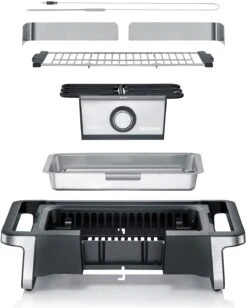 Severin Elektrogrill SENOA Boost S - Boost Zone 500°C - Mit Untergestell - 3.000 W -Flammengrill Severin Senoa boost s stand PG8117 Explosion