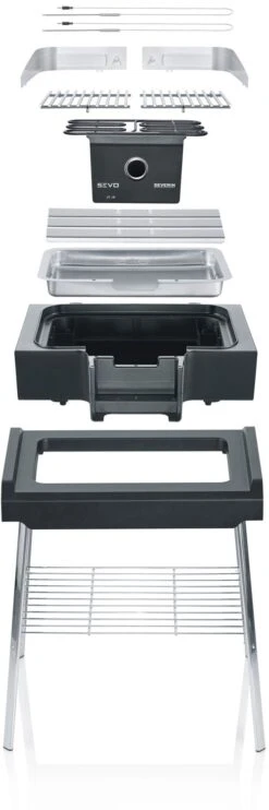 Severin Elektrogrill SEVO GS - Boost Zone 500°C - Mit Untergestell - 3.000 W -Flammengrill Severin Sevo GS PG8119 Explosion