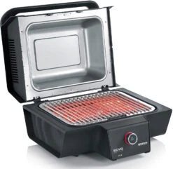 Severin Elektrogrill SEVO Smart Control GT - Boost Zone 500°C - Mit Deckel - 3.000 W - Inkl. Grillfürst Premium Grillbesteck Set Und Premium Grillbürste 17 Severin Elektrogrill SEVO Smart Control GT - Boost Zone 500°C - Mit Deckel - 3.000 W - Inkl. Grillfürst Premium Grillbesteck Set Und Premium Grillbürste -Flammengrill Severin Sevo Smart Control GT PG8138 geoeffnet