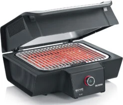 Severin Elektrogrill SEVO Smart Control GT - Boost Zone 500°C - Mit Deckel - 3.000 W - Inkl. Grillfürst Premium Grillbesteck Set Und Premium Grillbürste 16 Severin Elektrogrill SEVO Smart Control GT - Boost Zone 500°C - Mit Deckel - 3.000 W - Inkl. Grillfürst Premium Grillbesteck Set Und Premium Grillbürste -Flammengrill Severin Sevo Smart Control GT PG8138 leicht geoeffnet
