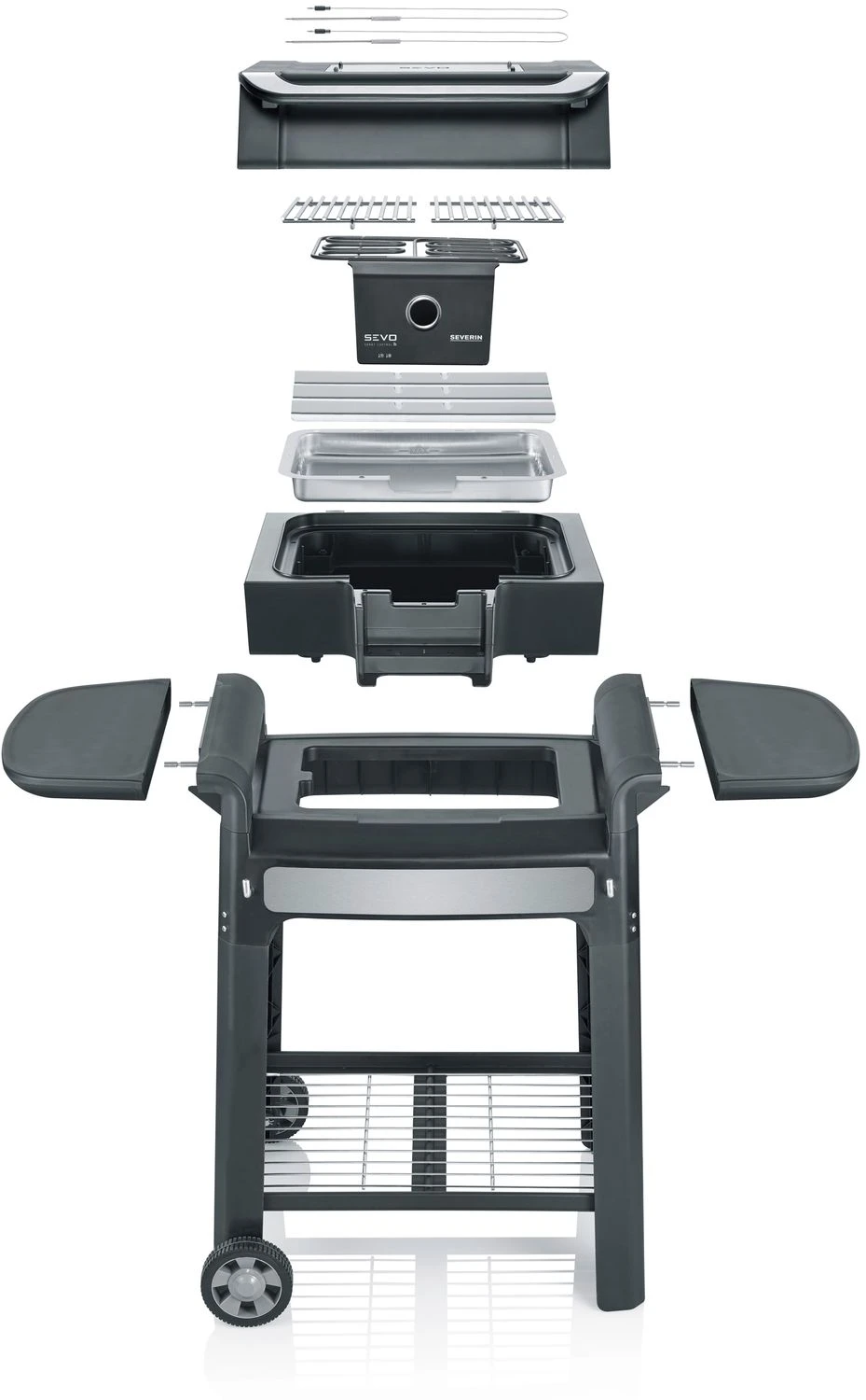 Severin Elektrogrill SEVO Smart Control GTS - Boost Zone 500°C - Mit Deckel Und Grillwagen - 3.000 W 10 Severin Elektrogrill SEVO Smart Control GTS - Boost Zone 500°C - Mit Deckel Und Grillwagen - 3.000 W – Bild 10