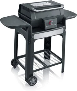 Severin Elektrogrill SEVO Smart Control GTS - Boost Zone 500°C - Mit Deckel Und Grillwagen - 3.000 W - Inkl. Grillfürst Premium Grillbesteck Set, Premium Grillbürste Und Grillspieße 4er Set 17 Severin Elektrogrill SEVO Smart Control GTS - Boost Zone 500°C - Mit Deckel Und Grillwagen - 3.000 W - Inkl. Grillfürst Premium Grillbesteck Set, Premium Grillbürste Und Grillspieße 4er Set -Flammengrill Severin Sevo Smart Control GTS PG8139 geschlossen