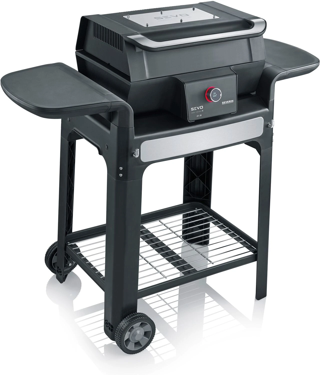 Severin Elektrogrill SEVO Smart Control GTS - Boost Zone 500°C - Mit Deckel Und Grillwagen - 3.000 W - Inkl. Grillfürst Premium Grillbesteck Set, Premium Grillbürste Und Grillspieße 4er Set 4 Severin Elektrogrill SEVO Smart Control GTS - Boost Zone 500°C - Mit Deckel Und Grillwagen - 3.000 W - Inkl. Grillfürst Premium Grillbesteck Set, Premium Grillbürste Und Grillspieße 4er Set – Bild 4