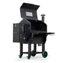 GMG Pelletgrill Ledge Prime Schwarz WiFi, Mit Klappbarer Frontablage -Flammengrill gmg ledge pelletsmoker schwarz seitlich