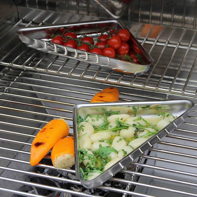 Thüros Edelstahl Eckpfannen / Grillschalen Mit Griff 2 Thüros Edelstahl Eckpfannen / Grillschalen Mit Griff – Bild 2